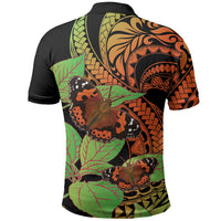 Kamehameha Butterfly Hawaii Polo Shirt Hawaiian Pulelehua Mamaki Orange Green Color