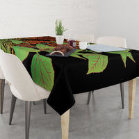 Kamehameha Butterfly Hawaii Tablecloth Hawaiian Pulelehua Mamaki Orange Green Color