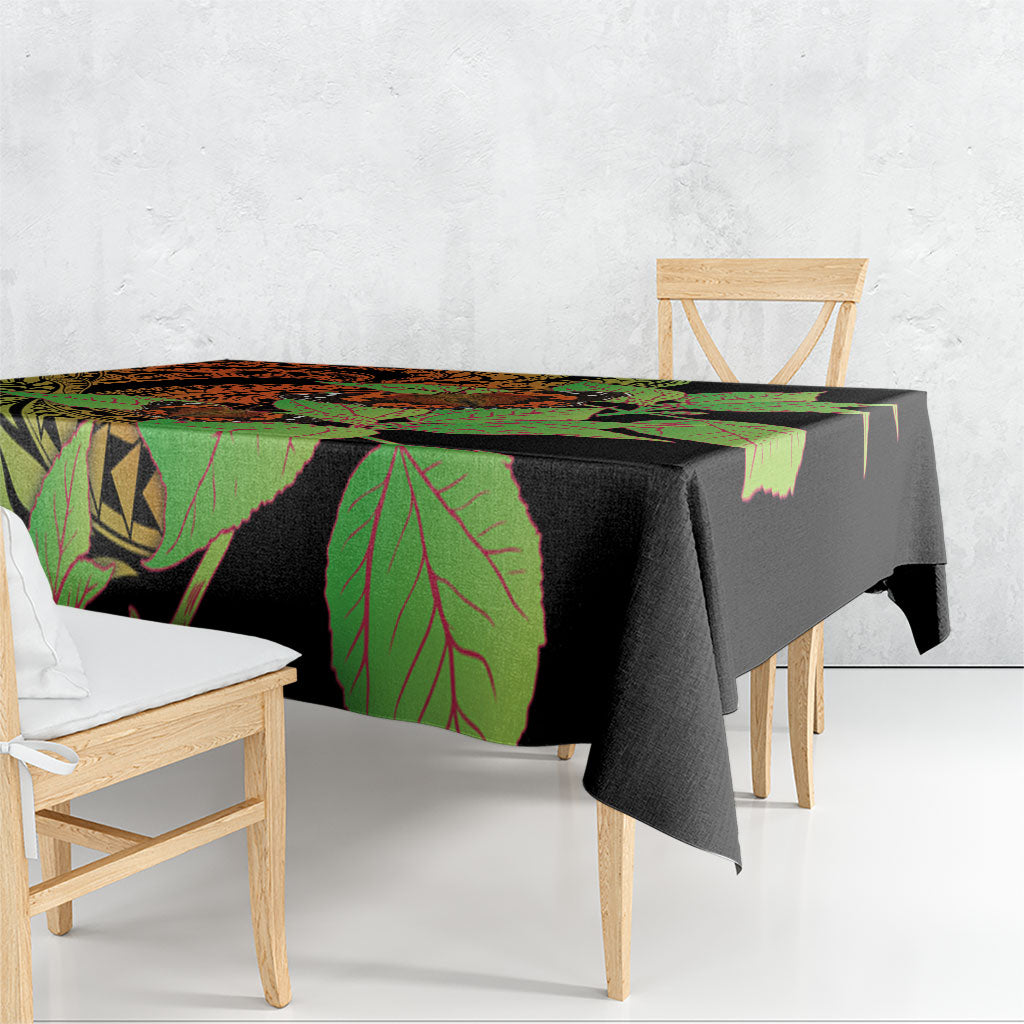Kamehameha Butterfly Hawaii Tablecloth Hawaiian Pulelehua Mamaki Orange Green Color