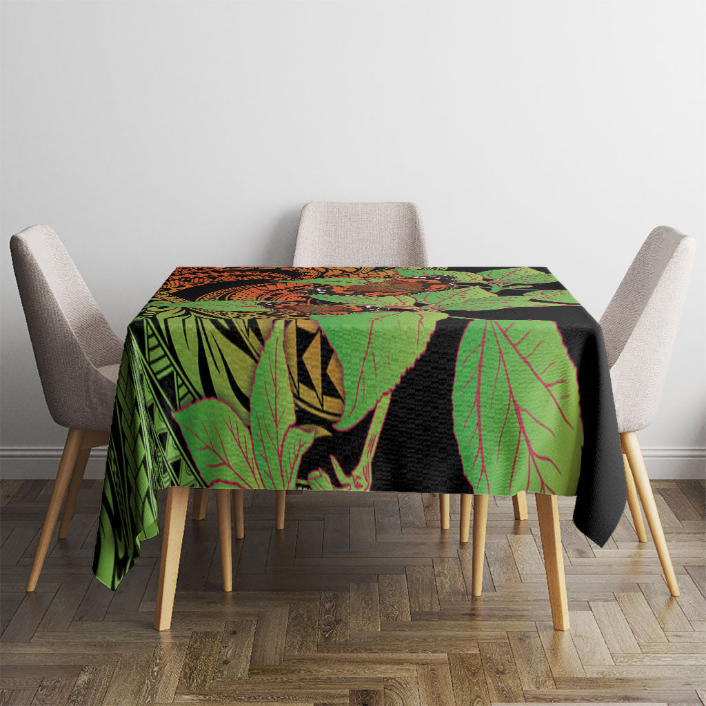 Kamehameha Butterfly Hawaii Tablecloth Hawaiian Pulelehua Mamaki Orange Green Color