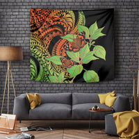 Kamehameha Butterfly Hawaii Tapestry Hawaiian Pulelehua Mamaki Orange Green Color