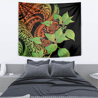 Kamehameha Butterfly Hawaii Tapestry Hawaiian Pulelehua Mamaki Orange Green Color