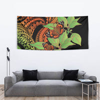 Kamehameha Butterfly Hawaii Tapestry Hawaiian Pulelehua Mamaki Orange Green Color