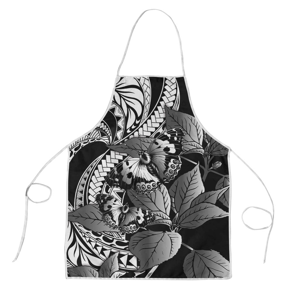Kamehameha Butterfly Hawaii Apron Hawaiian Pulelehua Mamaki Black Color
