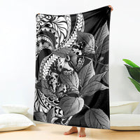 Kamehameha Butterfly Hawaii Blanket Hawaiian Pulelehua Mamaki Black Color