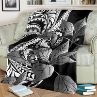 Kamehameha Butterfly Hawaii Blanket Hawaiian Pulelehua Mamaki Black Color