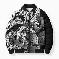 Kamehameha Butterfly Hawaii Bomber Puffer Jacket Hawaiian Pulelehua Mamaki Black Color