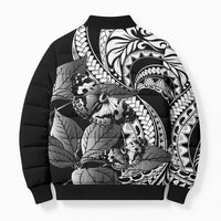 Kamehameha Butterfly Hawaii Bomber Puffer Jacket Hawaiian Pulelehua Mamaki Black Color