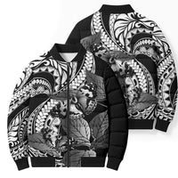 Kamehameha Butterfly Hawaii Bomber Puffer Jacket Hawaiian Pulelehua Mamaki Black Color