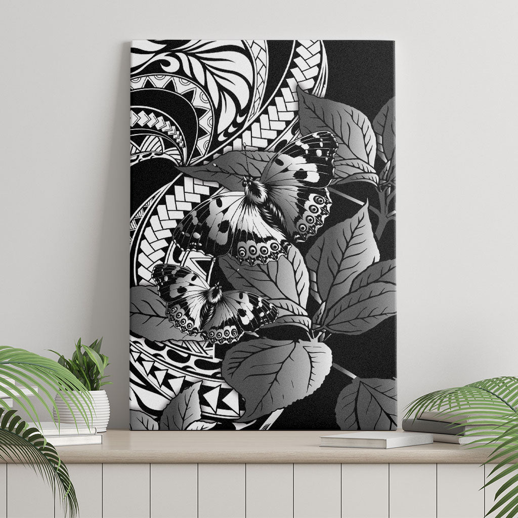 Kamehameha Butterfly Hawaii Canvas Wall Art Hawaiian Pulelehua Mamaki Black Color