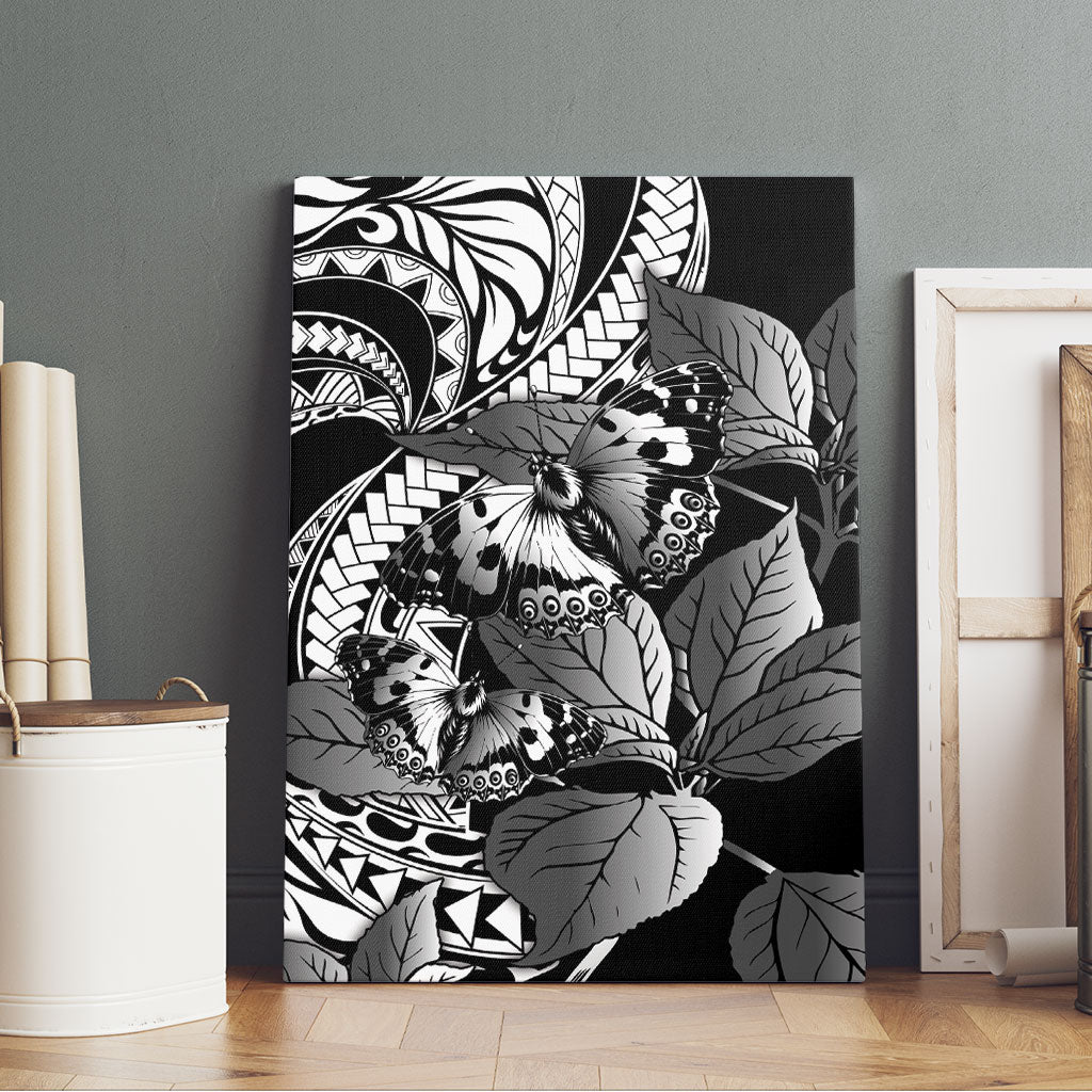 Kamehameha Butterfly Hawaii Canvas Wall Art Hawaiian Pulelehua Mamaki Black Color