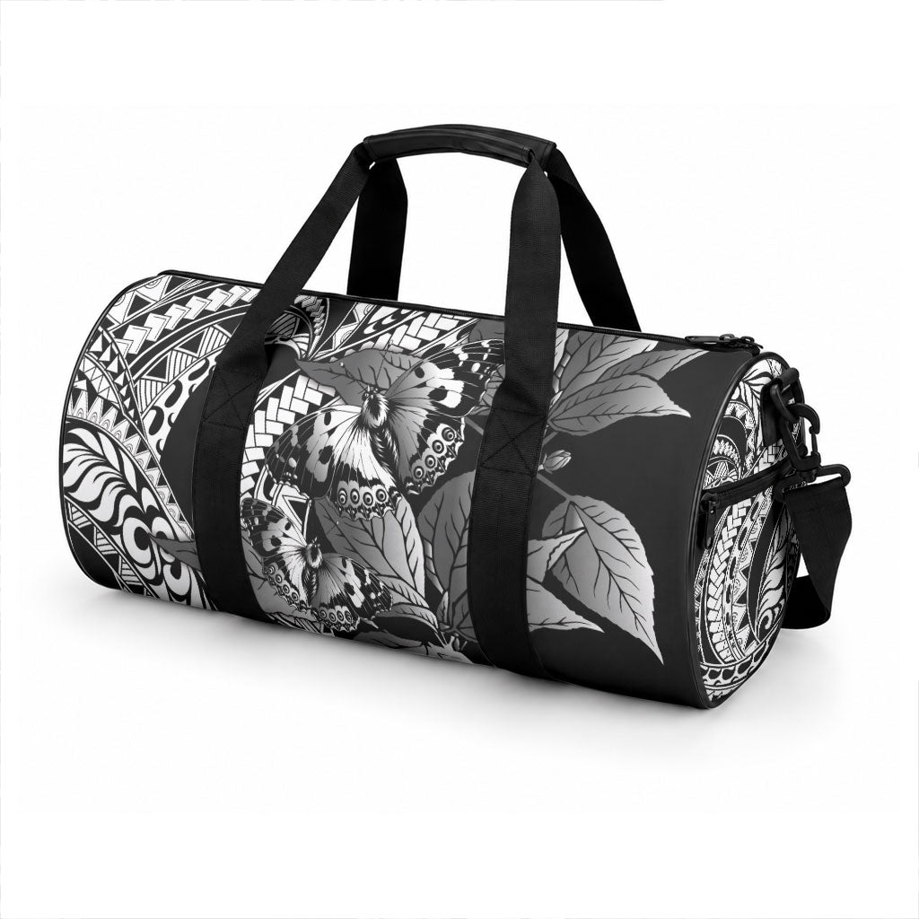 Kamehameha Butterfly Hawaii Duffle Bag Hawaiian Pulelehua Mamaki Black Color