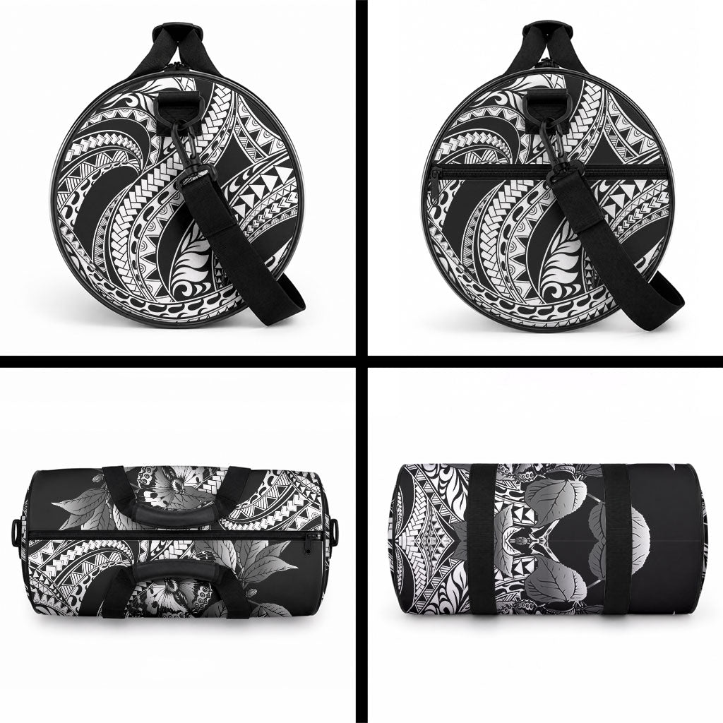 Kamehameha Butterfly Hawaii Duffle Bag Hawaiian Pulelehua Mamaki Black Color