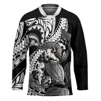 Kamehameha Butterfly Hawaii Hockey Jersey Hawaiian Pulelehua Mamaki Black Color