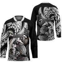 Kamehameha Butterfly Hawaii Hockey Jersey Hawaiian Pulelehua Mamaki Black Color