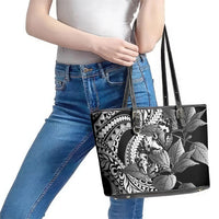 Kamehameha Butterfly Hawaii Leather Tote Bag Hawaiian Pulelehua Mamaki Black Color