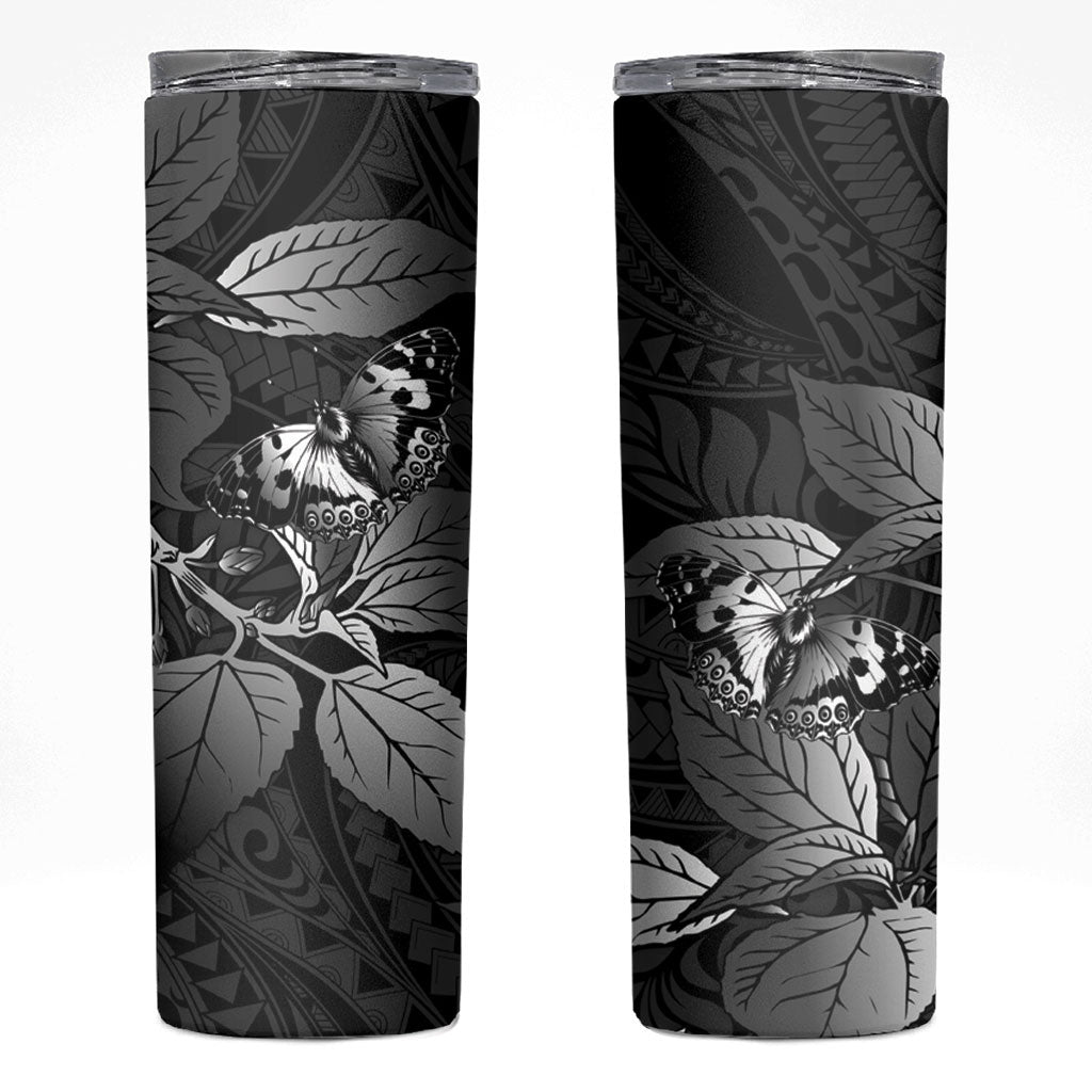 Kamehameha Butterfly Hawaii Skinny Tumbler Hawaiian Pulelehua Mamaki Black Color