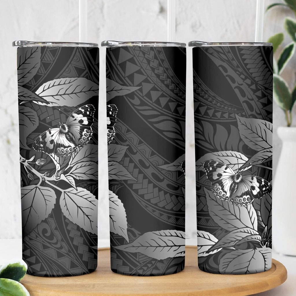 Kamehameha Butterfly Hawaii Skinny Tumbler Hawaiian Pulelehua Mamaki Black Color