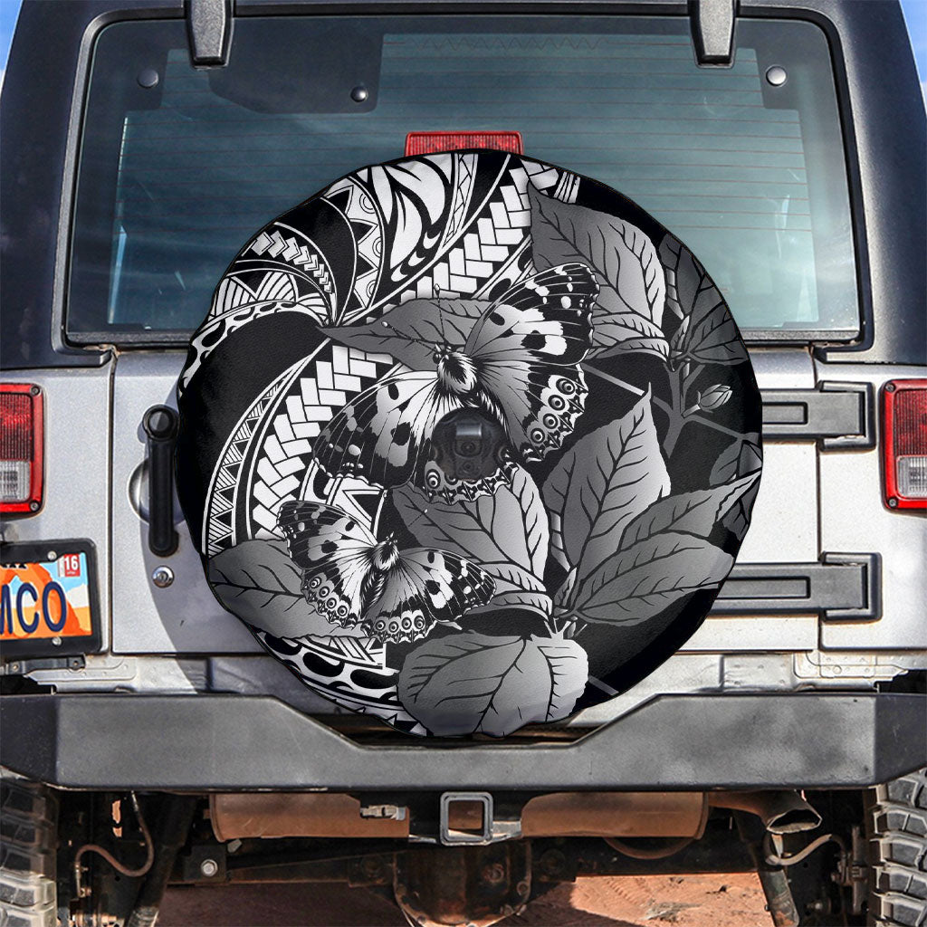 Kamehameha Butterfly Hawaii Spare Tire Cover Hawaiian Pulelehua Mamaki Black Color