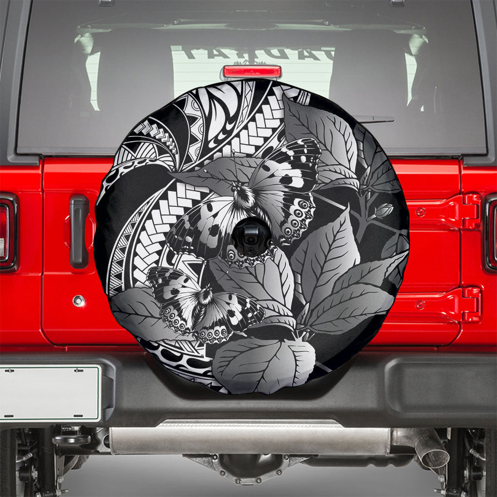 Kamehameha Butterfly Hawaii Spare Tire Cover Hawaiian Pulelehua Mamaki Black Color