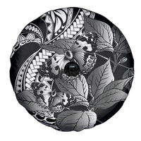 Kamehameha Butterfly Hawaii Spare Tire Cover Hawaiian Pulelehua Mamaki Black Color