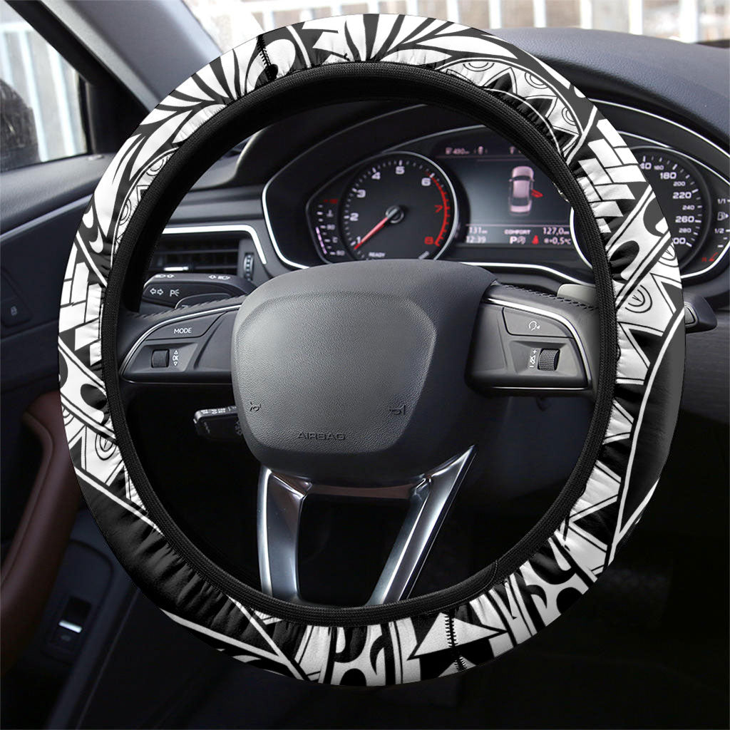 Kamehameha Butterfly Hawaii Steering Wheel Cover Hawaiian Pulelehua Mamaki Black Color