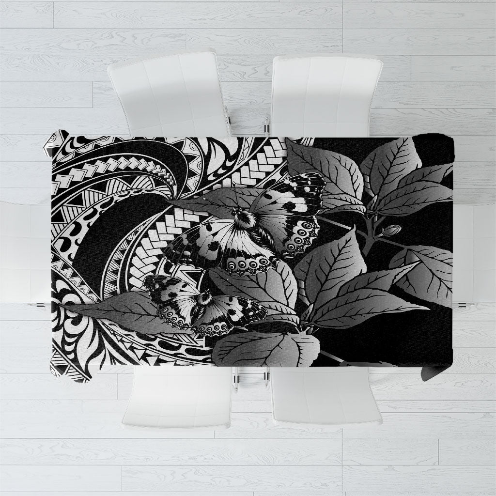 Kamehameha Butterfly Hawaii Tablecloth Hawaiian Pulelehua Mamaki Black Color