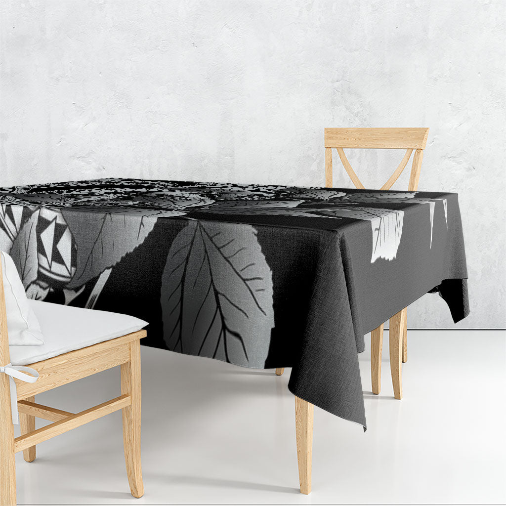 Kamehameha Butterfly Hawaii Tablecloth Hawaiian Pulelehua Mamaki Black Color