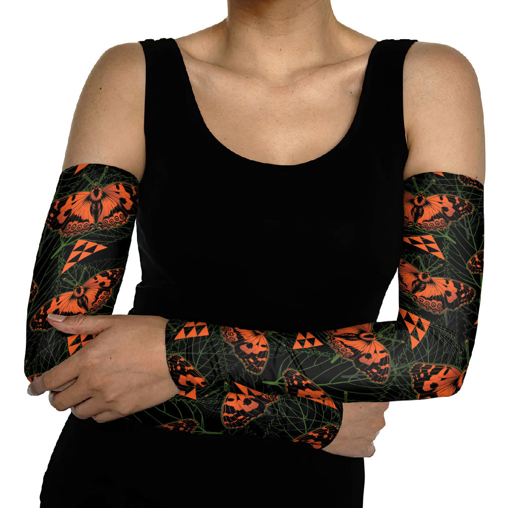Kamehameha Butterfly Mamaki Hawaii Arm Sleeves Pulelehua Hawaiian Kakau Seamless Style