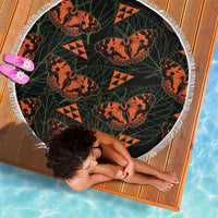 Kamehameha Butterfly Mamaki Hawaii Beach Blanket Pulelehua Hawaiian Kakau Seamless Style