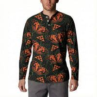 Kamehameha Butterfly Mamaki Hawaii Button Sweatshirt Pulelehua Hawaiian Kakau Seamless Style