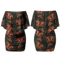 Kamehameha Butterfly Mamaki Hawaii Couples Matching Off Shoulder Short Dress and Long Sleeve Button Shirt Pulelehua Hawaiian Kakau Seamless Style