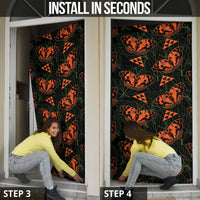 Kamehameha Butterfly Mamaki Hawaii Door Cover Pulelehua Hawaiian Kakau Seamless Style