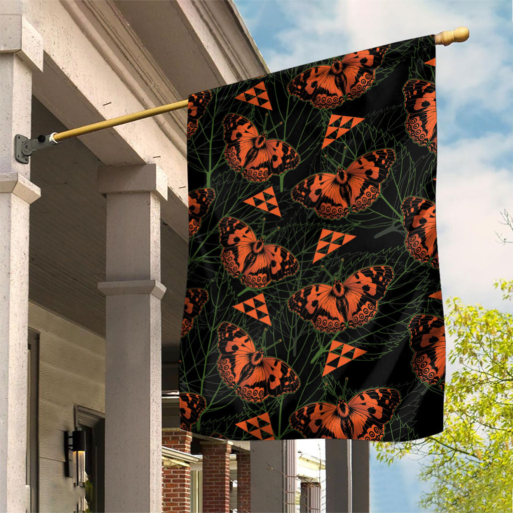 Kamehameha Butterfly Mamaki Hawaii Garden Flag Pulelehua Hawaiian Kakau Seamless Style