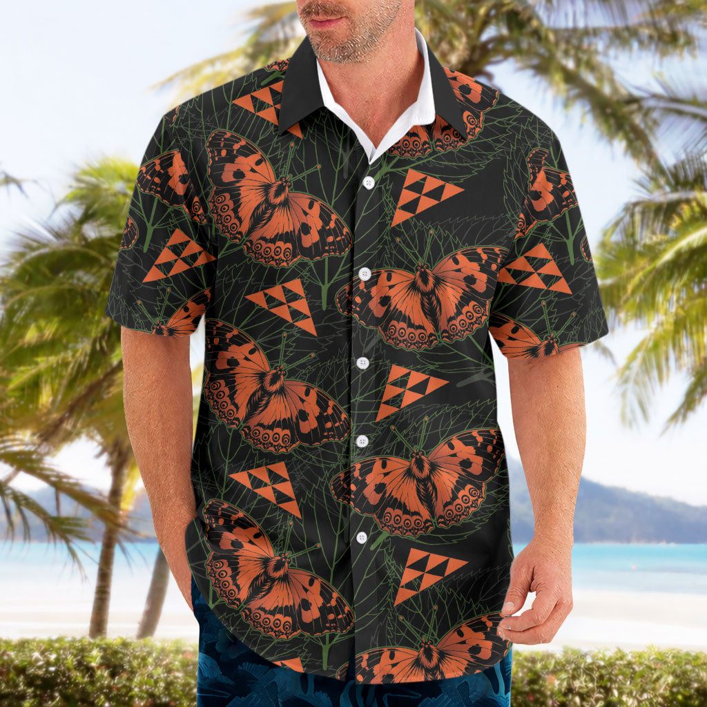 Kamehameha Butterfly Mamaki Hawaii Hawaiian Shirt Pulelehua Hawaiian Kakau Seamless Style