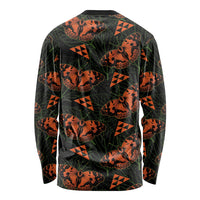 Kamehameha Butterfly Mamaki Hawaii Long Sleeve Shirt Pulelehua Hawaiian Kakau Seamless Style
