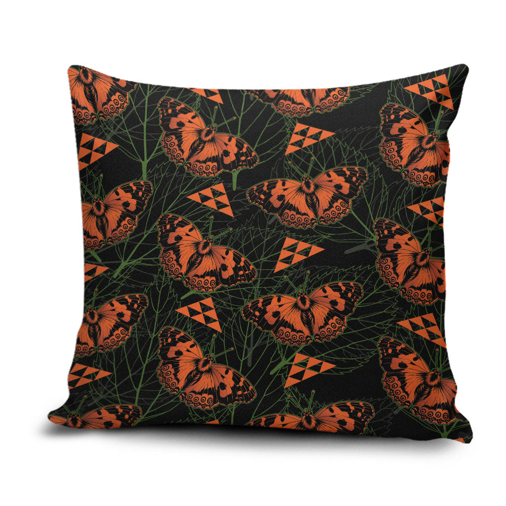 Kamehameha Butterfly Mamaki Hawaii Pillow Cover Pulelehua Hawaiian Kakau Seamless Style