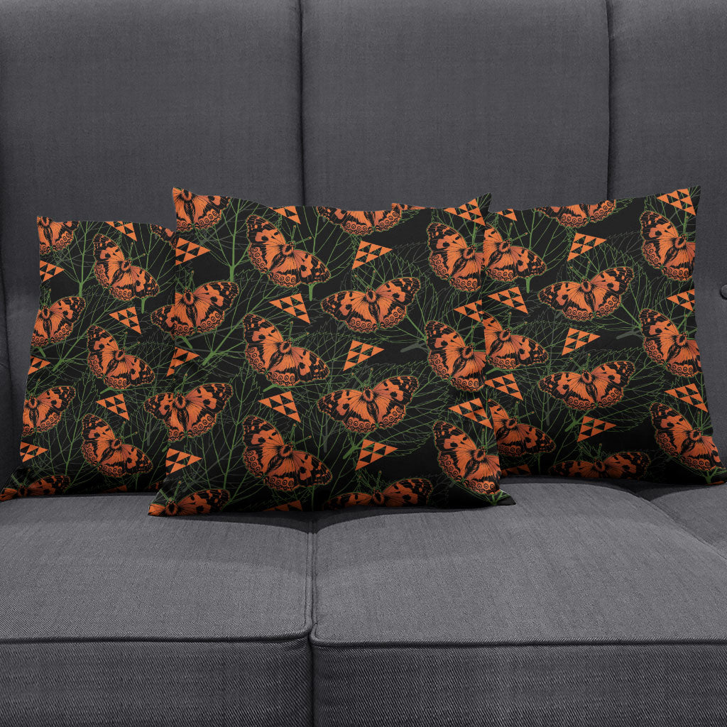 Kamehameha Butterfly Mamaki Hawaii Pillow Cover Pulelehua Hawaiian Kakau Seamless Style
