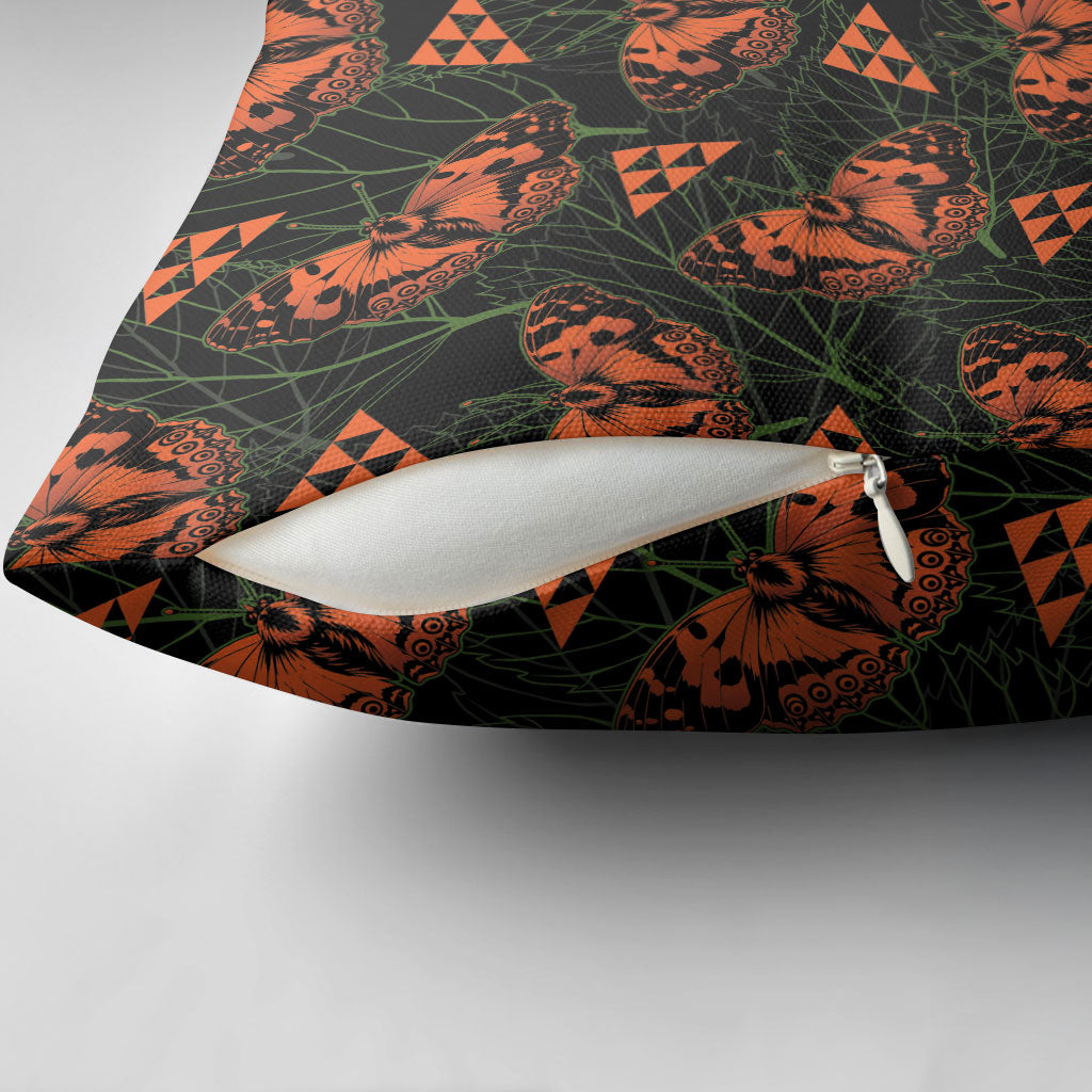 Kamehameha Butterfly Mamaki Hawaii Pillow Cover Pulelehua Hawaiian Kakau Seamless Style