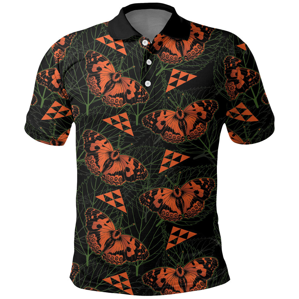 Kamehameha Butterfly Mamaki Hawaii Polo Shirt Pulelehua Hawaiian Kakau Seamless Style