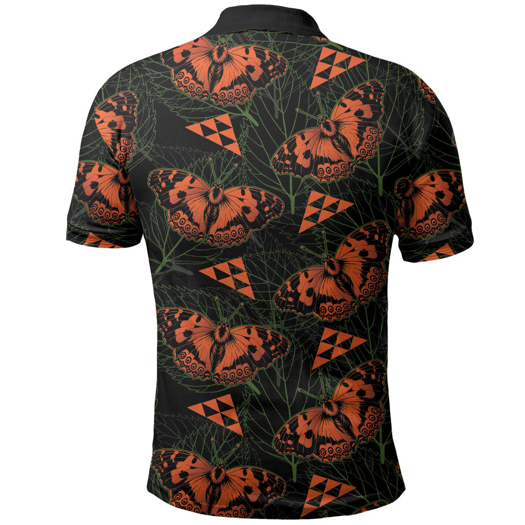 Kamehameha Butterfly Mamaki Hawaii Polo Shirt Pulelehua Hawaiian Kakau Seamless Style