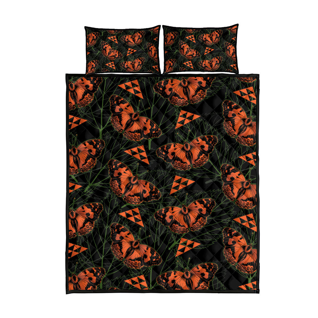 Kamehameha Butterfly Mamaki Hawaii Quilt Bed Set Pulelehua Hawaiian Kakau Seamless Style
