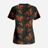 Kamehameha Butterfly Mamaki Hawaii Scrub Top Pulelehua Hawaiian Kakau Seamless Style
