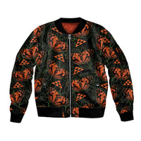 Kamehameha Butterfly Mamaki Hawaii Sleeve Zip Bomber Jacket Pulelehua Hawaiian Kakau Seamless Style
