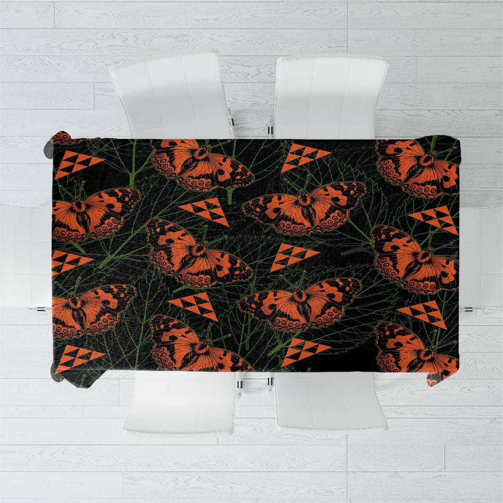 Kamehameha Butterfly Mamaki Hawaii Tablecloth Pulelehua Hawaiian Kakau Seamless Style