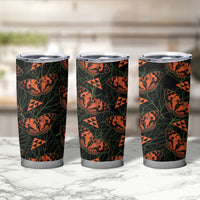Kamehameha Butterfly Mamaki Hawaii Tumbler Cup Pulelehua Hawaiian Kakau Seamless Style
