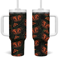 Kamehameha Butterfly Mamaki Hawaii Tumbler With Handle Pulelehua Hawaiian Kakau Seamless Style
