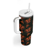 Kamehameha Butterfly Mamaki Hawaii Tumbler With Handle Pulelehua Hawaiian Kakau Seamless Style