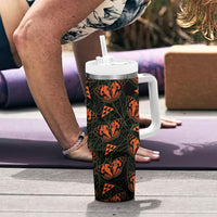 Kamehameha Butterfly Mamaki Hawaii Tumbler With Handle Pulelehua Hawaiian Kakau Seamless Style