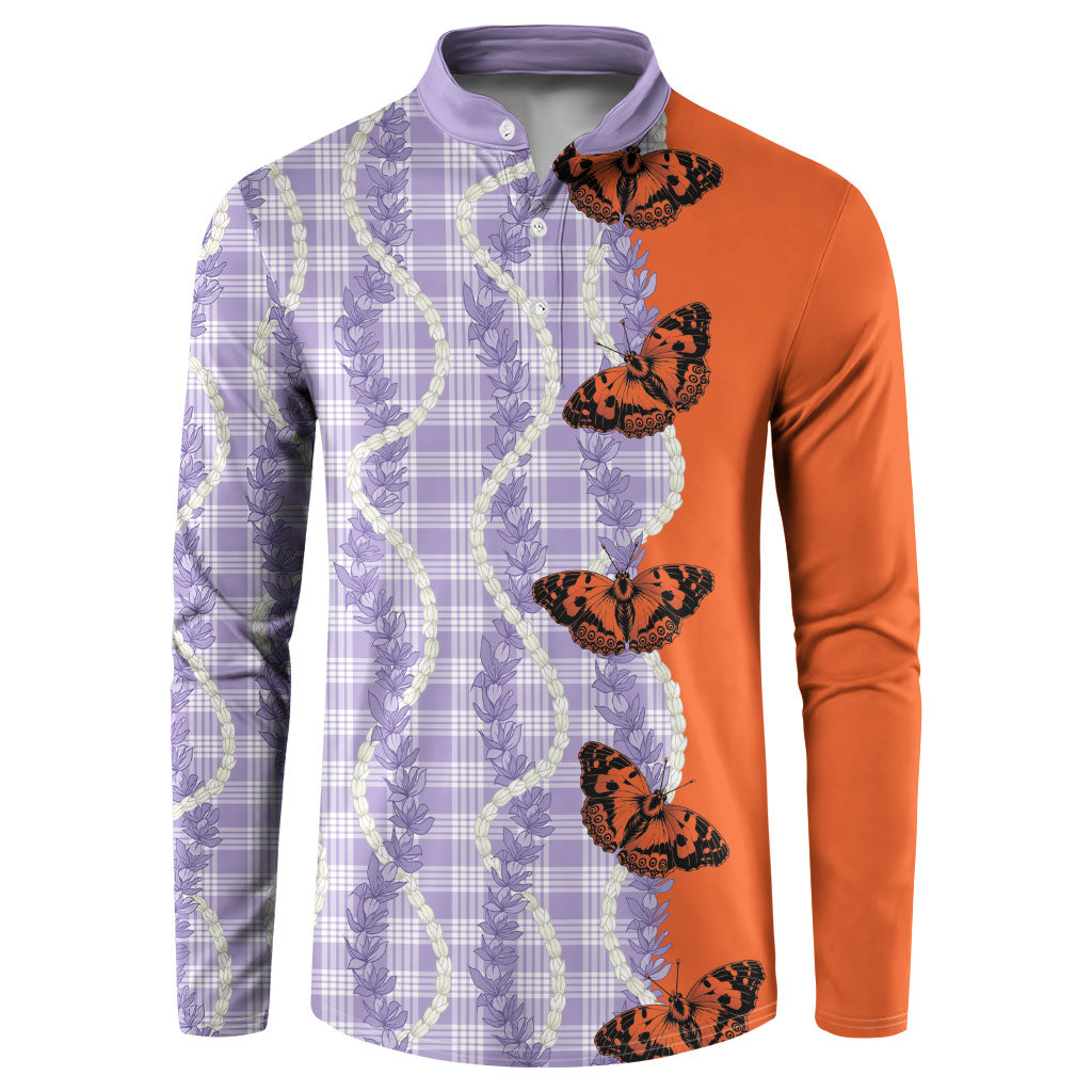Kamehameha Butterfly Palaka Hawaii Button Sweatshirt Pulelehua Honohono Pikake Lei